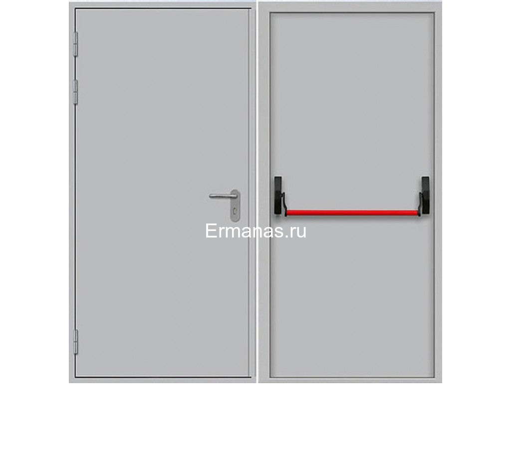 Противопожарные двери eiw 60. Двери противопожарные металлические ДПМ. Антипаника на противопожарные двери. ДПМ ei-60 (1 280*2 050, правая, глухая, RAL 7035(Б)). Серая металлическая противопожарная дверь с антипаникой.